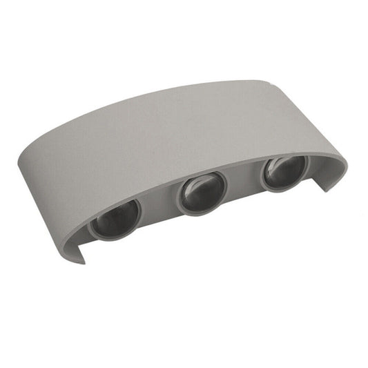 Applique a doppia emissione di luce 6 led 16 watt up & down lampada da muro grigio per esterno casa terrazzo giardino IP65