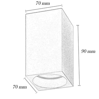 Applique soffitto in gesso verniciabile cilindro o cubo GU10 9x7 cm