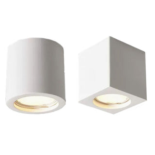 Applique soffitto in gesso verniciabile cilindro o cubo GU10 9x7 cm