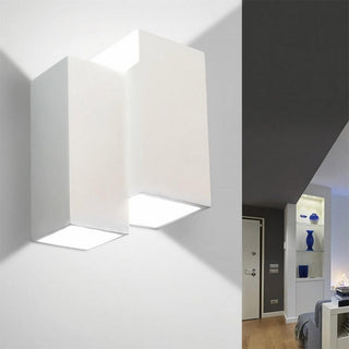 Applique da parete in gesso 2 cubi doppia emissione up e down G9