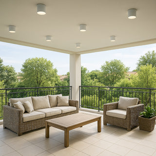 Applique soffitto a cilindro esterno GU10 per balcone terrazzo IP54