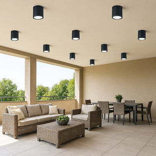 Applique soffitto a cilindro esterno GU10 per balcone terrazzo IP54