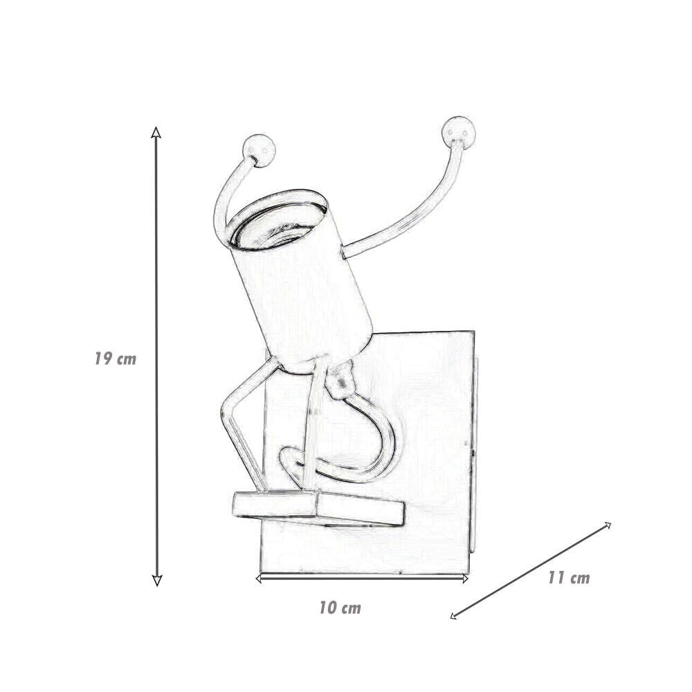 Applique da parete decorativo a forma di omino lampada da muro in metallo attacco E27 arredo casa