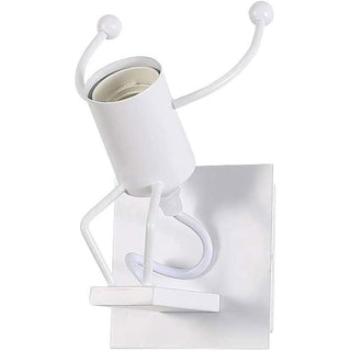 Applique da parete decorativo a forma di omino in metallo attacco E27