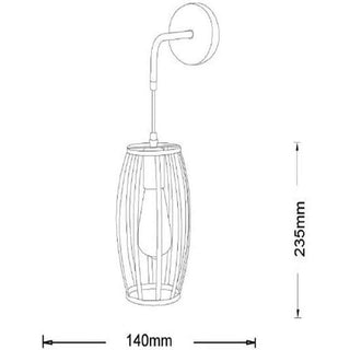 Applique da parete pendente a forma di ovale 3D stile minimal E27