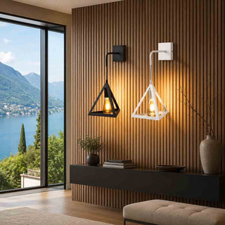 Applique da parete pendente a forma di triangolo 3D stile minimal E27
