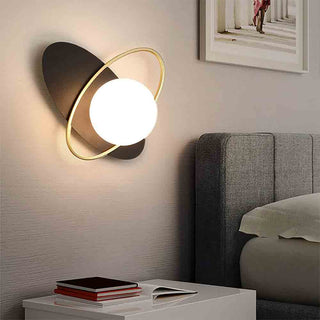 Applique a parete nero oro in metallo con sfera opaca con attacco G9
