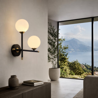 Applique da parete doppia sfera illuminazione decorativa 2 attacchi G9