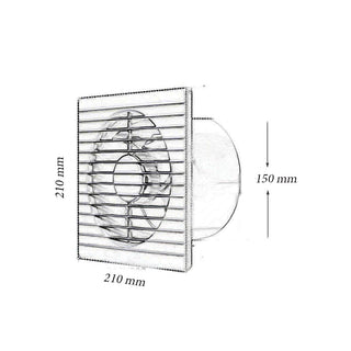 Aspiratore da parete 25W per ventilazione e eliminazione odori