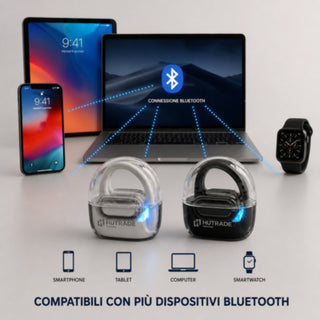 Auricolare ad archetto Bluetooth 5.3 cuffia ricaricabile open-ear