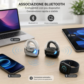 Auricolare ad archetto Bluetooth 5.3 cuffia ricaricabile open-ear