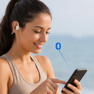 Auricolare Bluetooth ad archetto cuffia ricaricabile open-ear