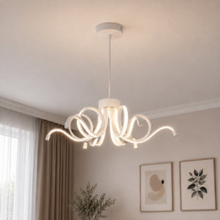 Lampadario LED 54W curvo a fiore 3 colori di luce tecnologia CCT