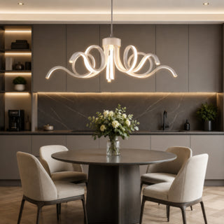 Lampadario LED 54W curvo a fiore 3 colori di luce tecnologia CCT