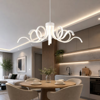 Lampadario LED 54W curvo a fiore 3 colori di luce tecnologia CCT