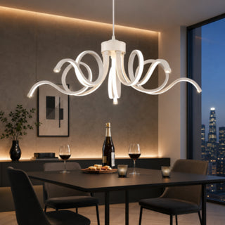Lampadario LED 54W curvo a fiore 3 colori di luce tecnologia CCT