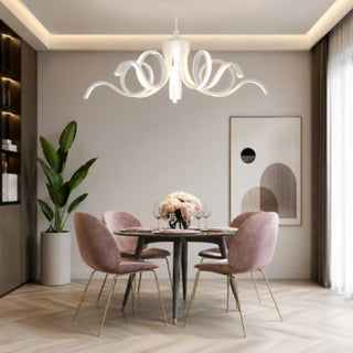 Lampadario LED 54W curvo a fiore 3 colori di luce tecnologia CCT