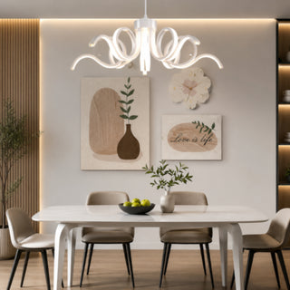 Lampadario LED 54W curvo a fiore 3 colori di luce tecnologia CCT