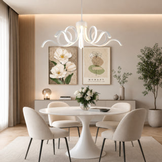 Lampadario LED 54W curvo a fiore 3 colori di luce tecnologia CCT