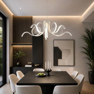 Lampadario LED 54W curvo a fiore 3 colori di luce tecnologia CCT