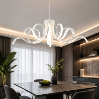 Lampadario LED 54W curvo a fiore 3 colori di luce tecnologia CCT