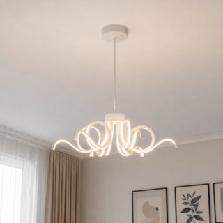 Lampadario LED 54W curvo a fiore 3 colori di luce tecnologia CCT