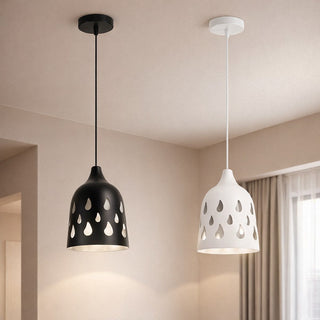 Lampadario da soffitto a sospensione traforato a goccia attacco E27