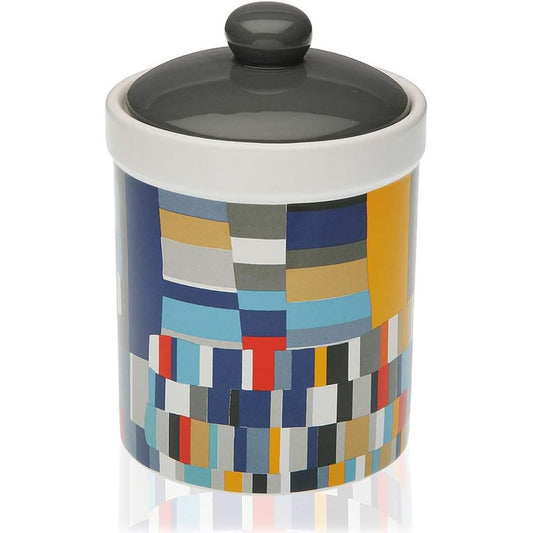 Barattolo in ceramica con decorazione multicolor tappo ermetico contenitore alimenti 600 ML