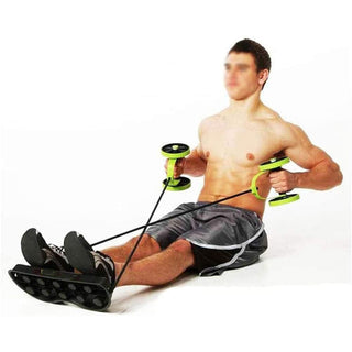 Base fitness con ruote addominali estensori elastici fascia