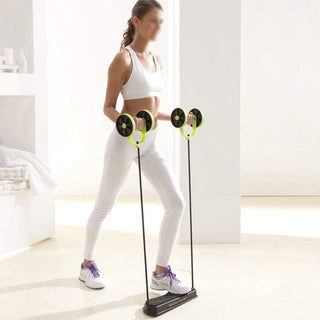 Base fitness con ruote addominali estensori elastici fascia