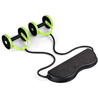 Base fitness con ruote addominali estensori elastici fascia