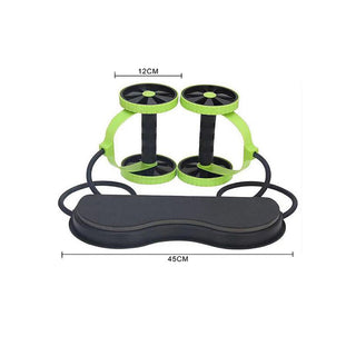 Base fitness con ruote addominali estensori elastici fascia