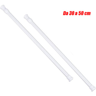 Bastone per tenda da finestra con ganci allungabile 2 PZ varie misure