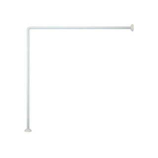 Bastone per tenda doccia regolabile angolare 90 cm argento o bianca