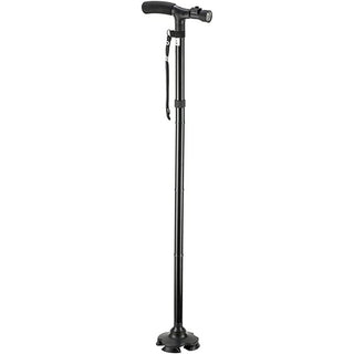 Bastone per anziani con torcia led pieghevole altezza regolabile