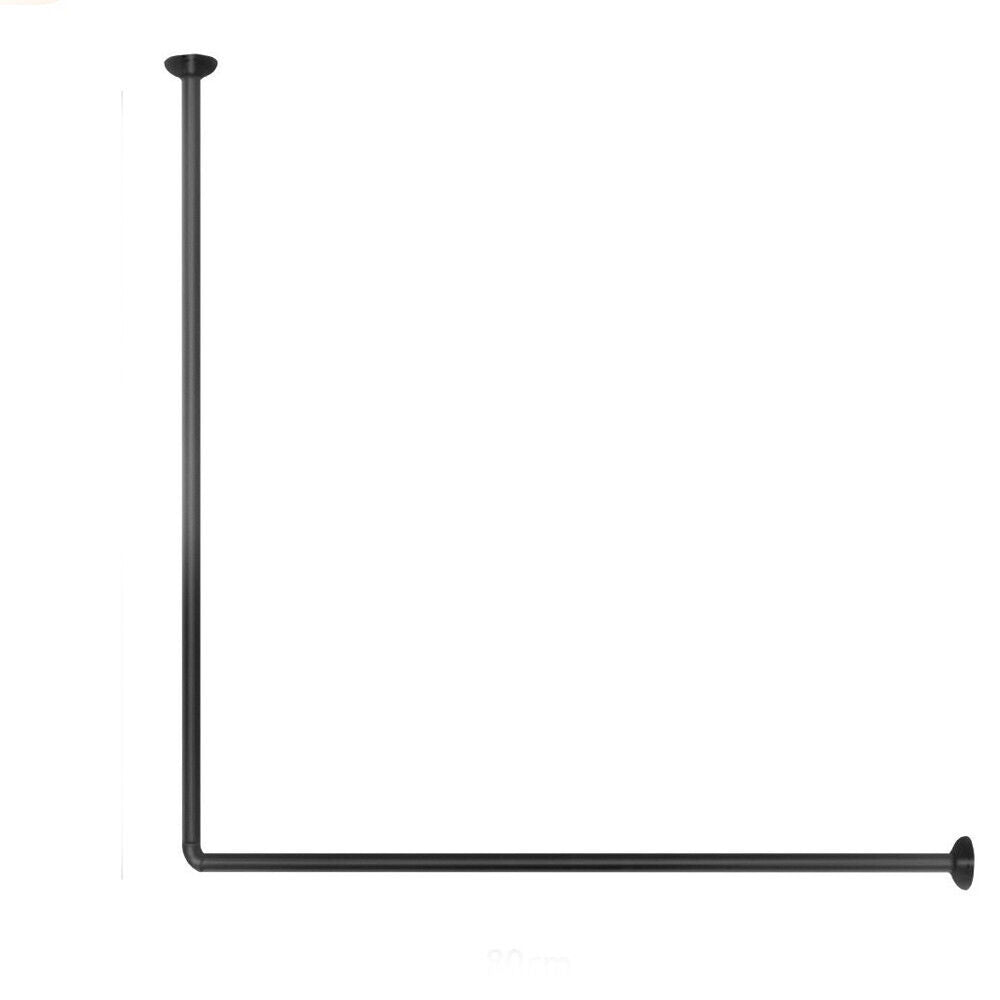 Bastone Per Tenda Doccia Curvo Vetrineinrete® - Universale 90x90 Cm, Nero - Foto 5