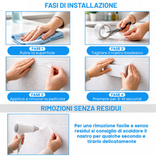 Nastro biadesivo trasparente extra forte rotolo adesivo 3 m x 3 cm