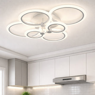 Plafoniera led 6 anelli 51 watt tecnologia CCT con switch luce