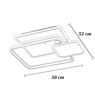 Plafoniera quadrata led 3 colorazione luce 48 watt moderno bianco