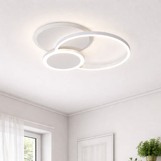 Plafoniera tonda led tre colorazione luce 37 watt ultra moderno bianco