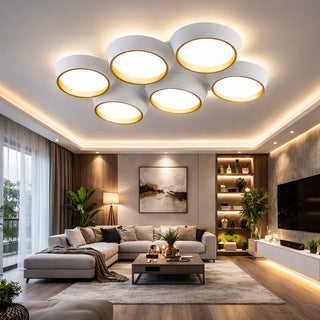 Plafoniera led 120 watt 6 cerchi irregolari luce 6500k 3000k 4000k