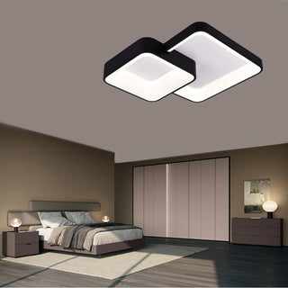 Plafoniera led 58 watt 2 quadratI neri CCT 3 colorazioni 3000k a 6500k