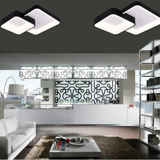 Plafoniera led 58 watt 2 quadratI neri CCT 3 colorazioni 3000k a 6500k