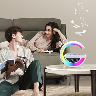 Speaker bluetooth RGB con lampada ricarica induzione orologio sveglia