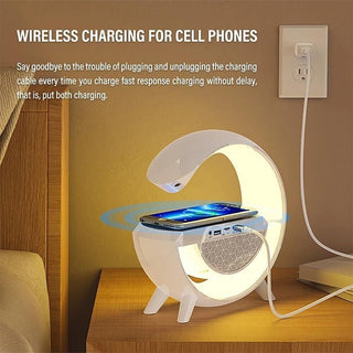 Speaker bluetooth RGB con lampada ricarica induzione orologio sveglia