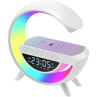 Speaker bluetooth RGB con lampada ricarica induzione orologio sveglia