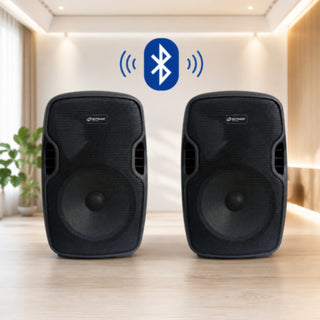 Coppia Casse Bluetooth 300W PMPO 100W RMS con Microfono USB SD 10"
