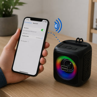 Cassa Bluetooth 20W con luci RGB ricaricabile ingresso SD USB AUX