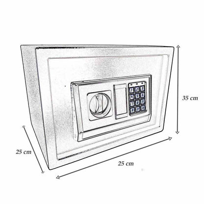 Cassaforte a muro con combinazione numerica digitale elettronica e doppia chiave di sicurezza 35x25 cm