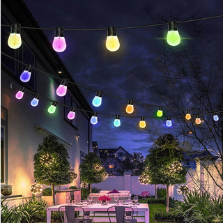 Catena luminosa con pannello solare da 8 metri a luce calda e rgb per esterno stringa di luci impermeabile